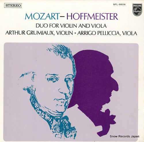 GRUMIAUX, ARTHUR mozart / hoffmeister; duo for violin and viola SFL-8606