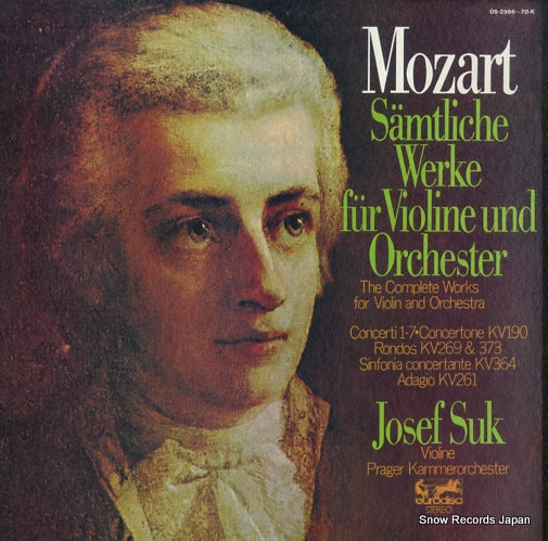 SUK, JOSEF mozart; samtliche werke fur violine und orchester OS-2966-K