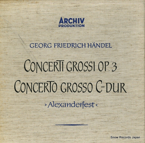 WENZINGER, AUGUST handel; concerti grossi op.3 198017/18