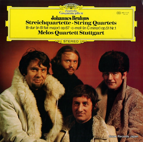 MELOS QUARTETT STUTTGART brahms; string quartets in b flat major MG1117