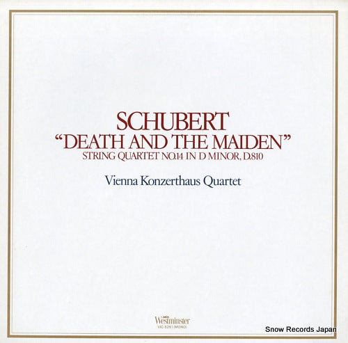 VIENNA KONZERTHAUS QUARTET, THE schubert; string quartet no.14 in d minor "death and the maiden" VIC-5251
