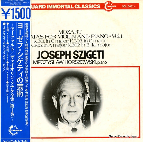 SZIGETI, JOSEPH mozart; sonatas for violin and piano vol.1 SOL-5031M