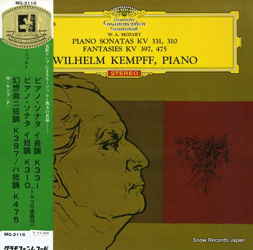 KEMPFF, WILHELM mozart; piano sonatas kv331, 310 MG-2116