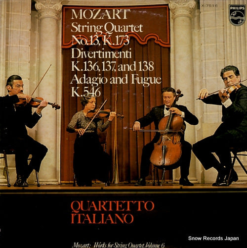 QUARTETTO ITALIANO mozart; divertimenti k.136, 137, and 138 X-7516