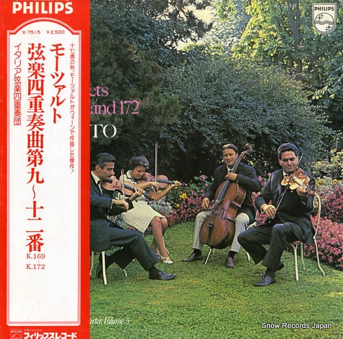 QUARTETTO ITALIANO mozart; string quartets k.169, 170, 171, and 172 X-7515