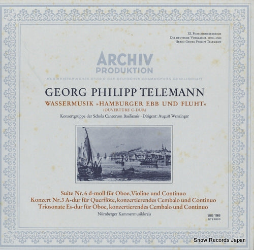 WENZINGER, AUGUST telemann; wassermusik "hamburger fbb und fluht" 198198