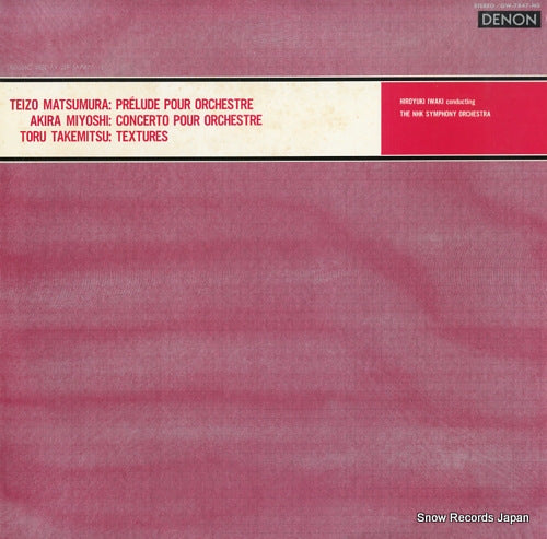 IWAKI, HIROYUKI teizo matsumura; prelude pour orchestre OW-7847-ND