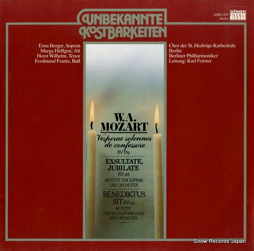 FORSTER, KARL mozart; vesperae solennes de confessore kv339 AMS1215