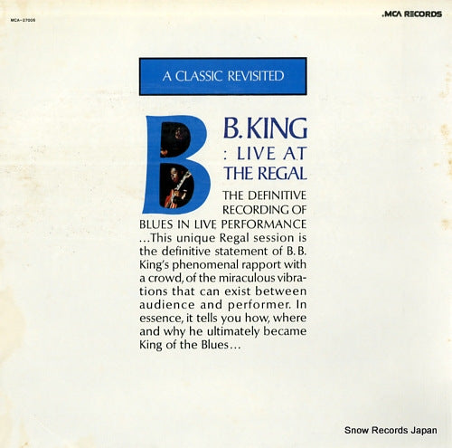 KING, B.B. b.b. king live at the regal MCA-27006