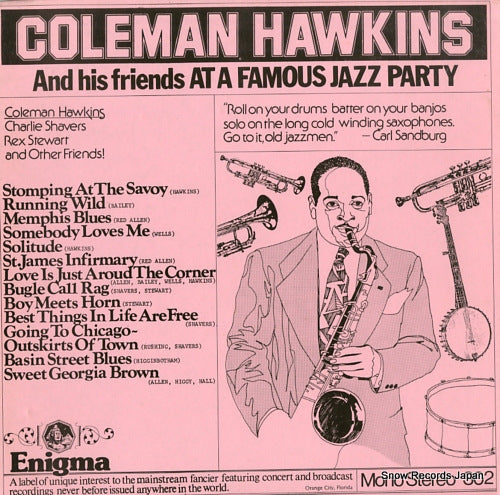 HAWKINS, COLEMAN coleman hawkins and his friends at a famous jazz party ENIG302