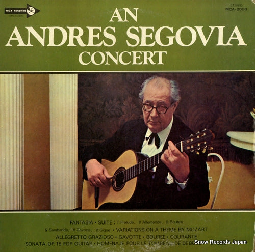 SEGOVIA, ANDRES an andres segovia concert MCA-2008