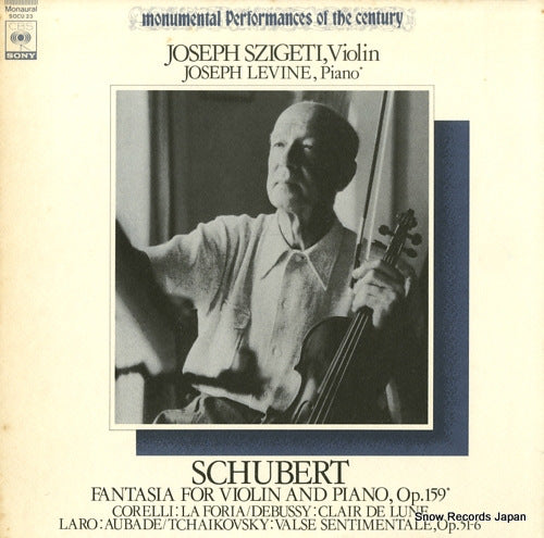 SZIGETI, JOSEPH schubert; fantasia for violin and piano,op.159 SOCU23