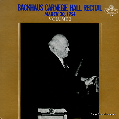 BACKHAUS, WILHELM backhaus carnegie hall recital volume 2 F9