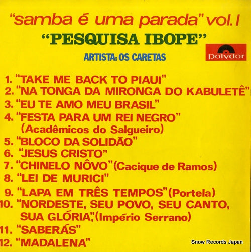 OS CARETAS pesquisa ibope "samba e uma parada" vol.1 2388.003