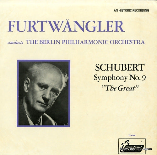 FURTWANGLER, WILHELM schubert; symphony no.9 in c major "the great" TV4364