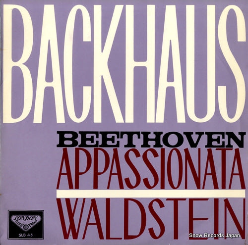 BACKHAUS, WILHELM beethoven; piano sonatas "appassionata" SLB45