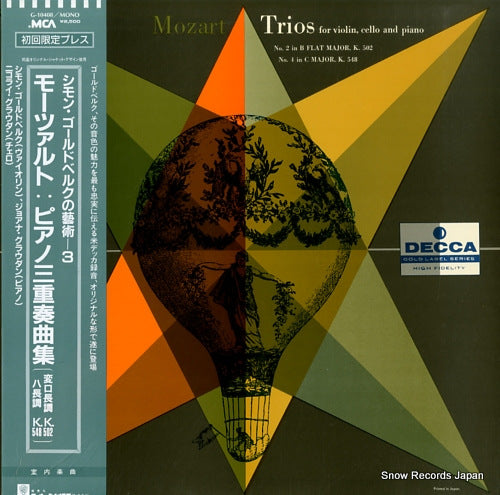 GOLDBERG, SZYMON mozart; trios for violin, cello and piano G-10408