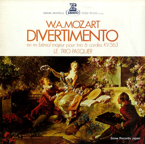 LE TRIO PASQUIER mozart; divertimento en mi bemol majeur pour trio a cordes kv563 REL1020