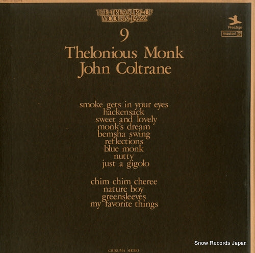MONK, THELONIOUS / JOHN COLTRANE the treasury of modern jazz vol.9 LPCJ-1003/GES-3454
