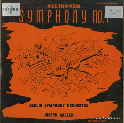 BALZER, JOSEPH beethoven; symphony no.1 in c major, op.21 GRAMOPHONE20194