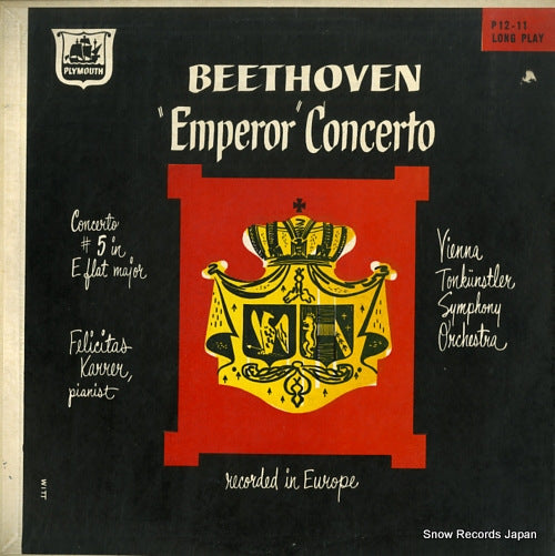 VIENNA TONKUNSTLER SYMPHONY ORCHESTRA beethoven; "emperor" concerto for piano and orch. no.5 in e flat major, op.73 P-12-11