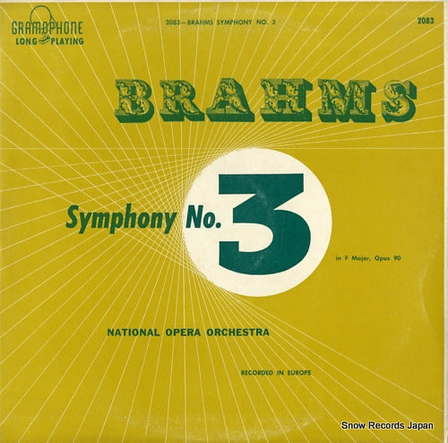 NATIONAL OPERA ORCHESTRA brahms; symphony no.3 in f major, op.90 GRAMOPHONE2083