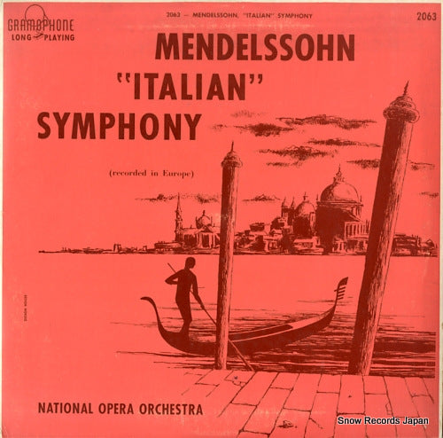 NATIONAL OPERA ORCHESTRA mendelssohn; "italian" symphony no.4 in a GRAMOPHONE2063