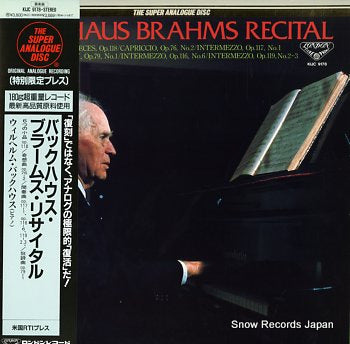 BACKHAUS, WILHELM brahms recital KIJC9178