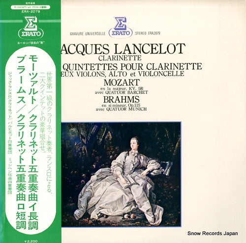 LANCELOT, JACQUES mozart; quintette en la majeur kv.581 n.6 pour clarinette 2 violins alto et violoncelle ERA-2079