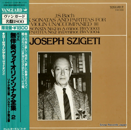 SZIGETI, JOSEPH bach; six sonatas and partitas for violin unaccompanied (2) K18C-9289