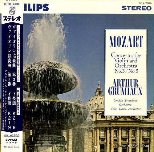 GRUMIAUX, ARTHUR mozart; concertos for violin and orchestra no.3 / no.5 SFX-7519