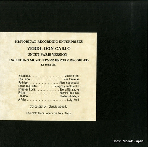 ABBADO, CLAUDIO verdi; don carlo HRE240-4