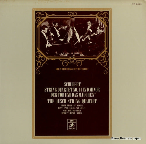 BUSCH STRING QUARTET, THE schubert; string quartet no.14 in d minor "der tod und das madchen" GR-2230