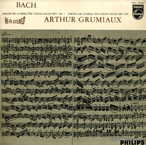 GRUMIAUX, ARTHUR bach; sonate nr.2 a-moll fur violine allein bwv 1003 SFL-7546