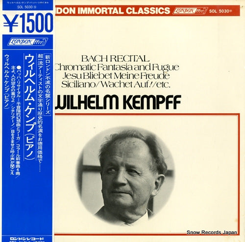 KEMPFF, WILHELM bach recital SOL5030M
