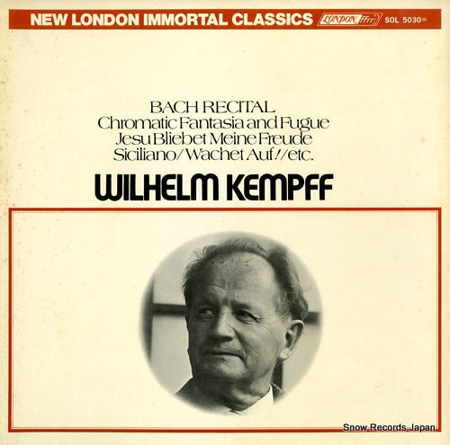 KEMPFF, WILHELM bach recital SOL5030M