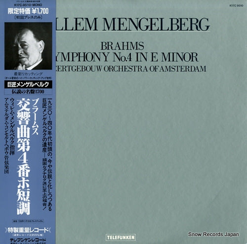 MENGELBERG, WILLEM brahms; symphony no.4 in e minor, op.98 K17C-9510