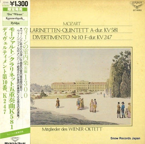 WIENER OKTETT mozart; klarinetten-quintett a-dur, kv581 GT9263