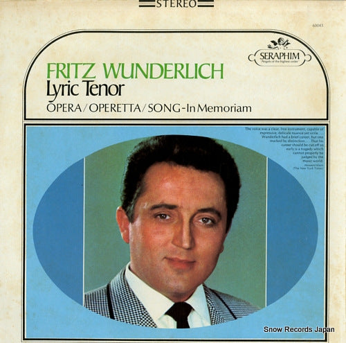 WUNDERLICH, FRITZ lyric tenor 60043