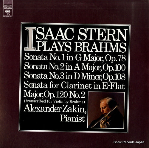 STERN, ISAAC brahms; the sonatas for violin and piano (complete) MG33713