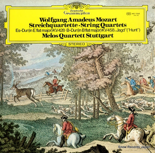 MELOS QUARTETT STUTTGART mozart; string quartets in e flat major kv.428, in b flat major kv458 "hunt" MG1068