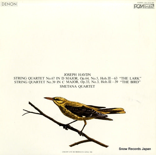 SMETANA QUARTET haydn; string quartet no.67 "the lark" OX-7212-ND