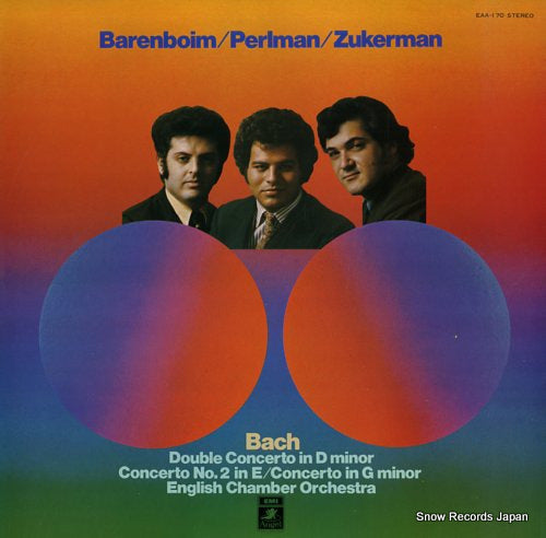BERENBOIM / PERLMAN / ZUKERMAN bach; double concerto in d minor EAA-170