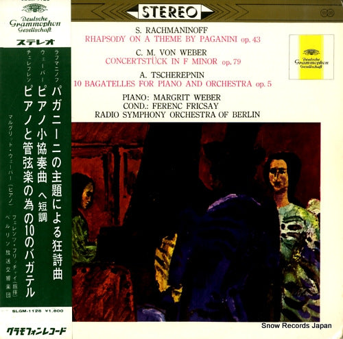 WEBER, MARGRIT rachmaninoff; rhapsody on a theme by paganini op.43 SLGM-1126
