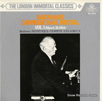 BACKHAUS, WILHELM carnegie hall recital vol.1 march30,1954 MZ5098