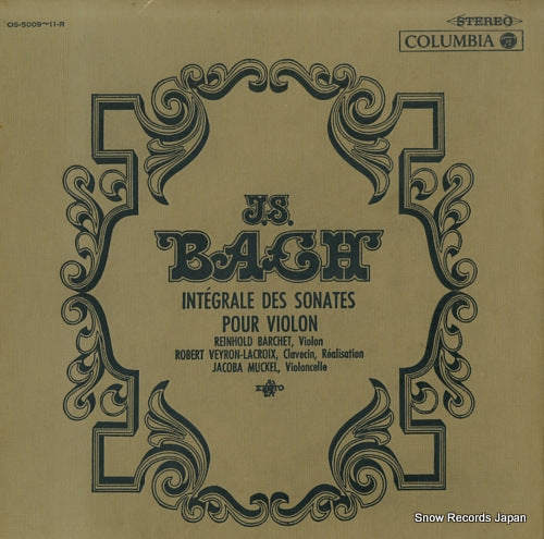 BARCHET, REINHOLD bach; integrale des sonates pour violon vol.1 OS-5009-11-R
