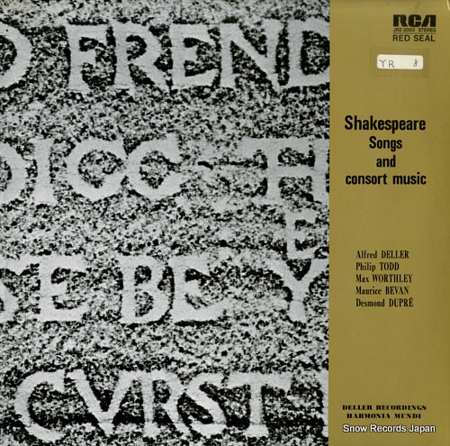 DELLER, ALFRED shakespeare songs and consort music JRZ-2003
