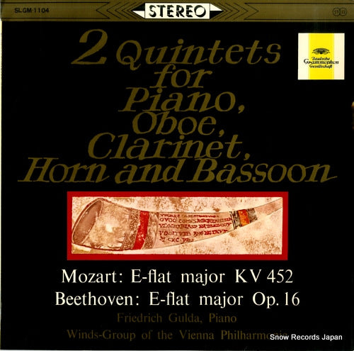 GULDA, FRIEDRICH mozart / beethoben; 2 quintets for piano, oboe, clarinet, horn and bassoon SLGM-1104