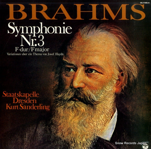 SANDERLING, KURT brahms; symphonie nr.3 f-dur op.90 OC-7286-K