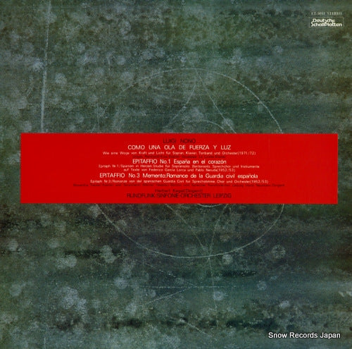 KEGEL, HERBERT luigi nono; como una ola de fuerza y luz ET-5041
